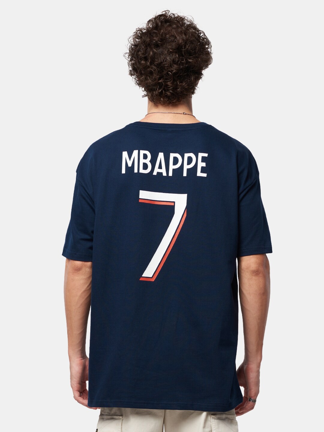 

The Souled Store Varsity Paris Saint-Germain Printed Oversized T-Shirt, Navy blue