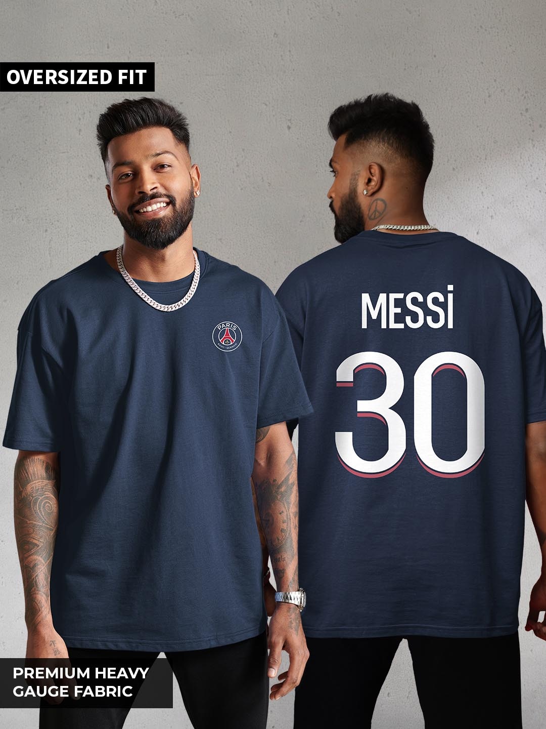 

The Souled Store PSG: Messi Oversized T-Shirts, Navy blue