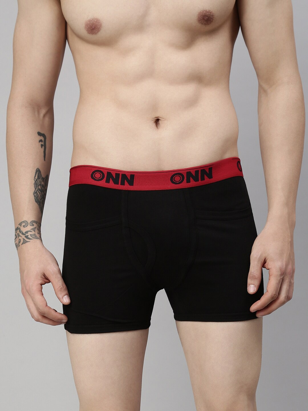 

ONN Men Pack Of 2 Black Solid Pure Cotton Trunk ONN_260_BLK