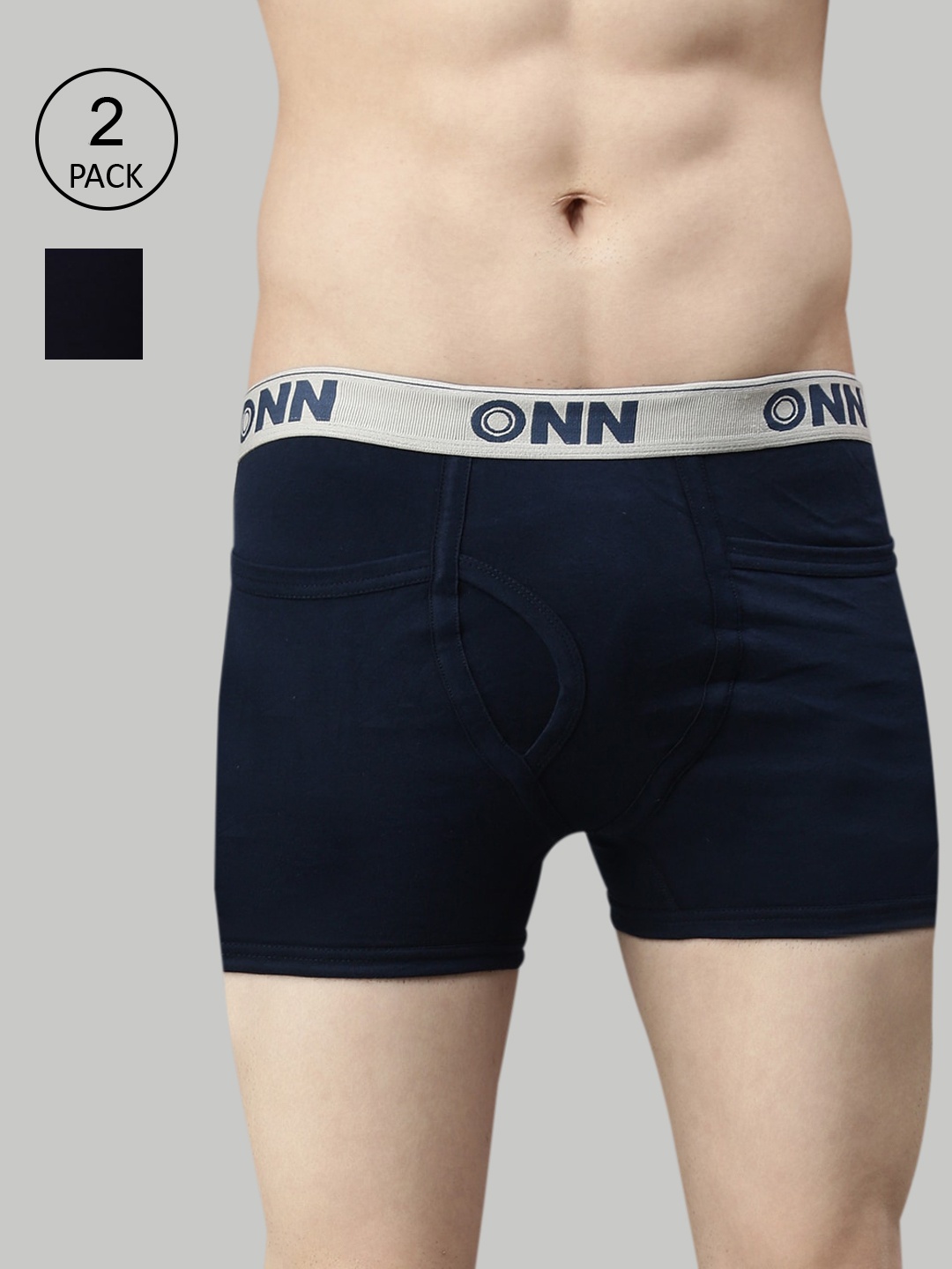 

ONN Men Plus Size Pack Of 2 Airforce Blue, Navy Blue Solid Trunk ONN_260_AFBLU_NB