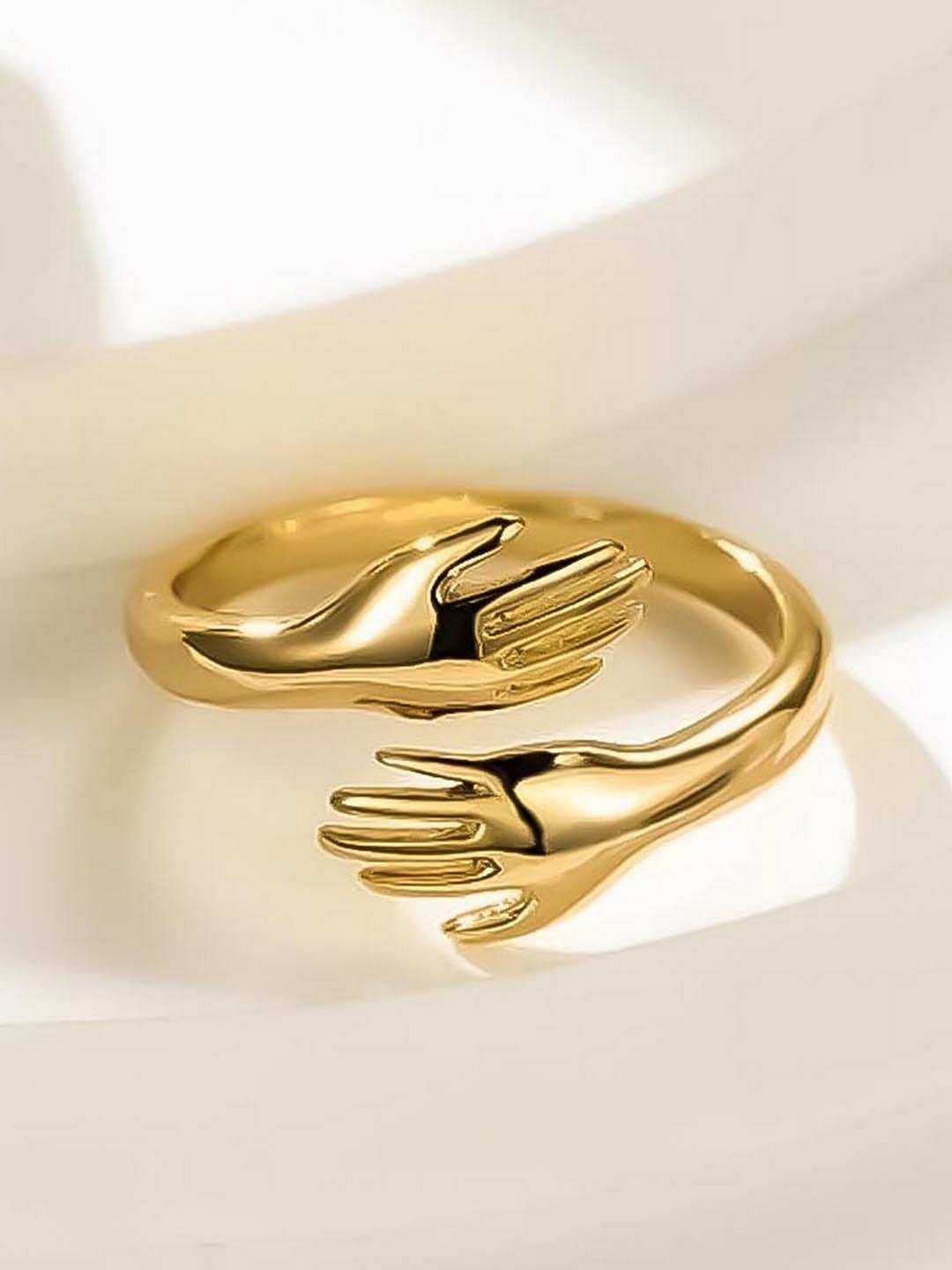 

UNIVERSITY TRENDZ Women Set of 2 Silver-Plated & Gold-Plated Finger Rings