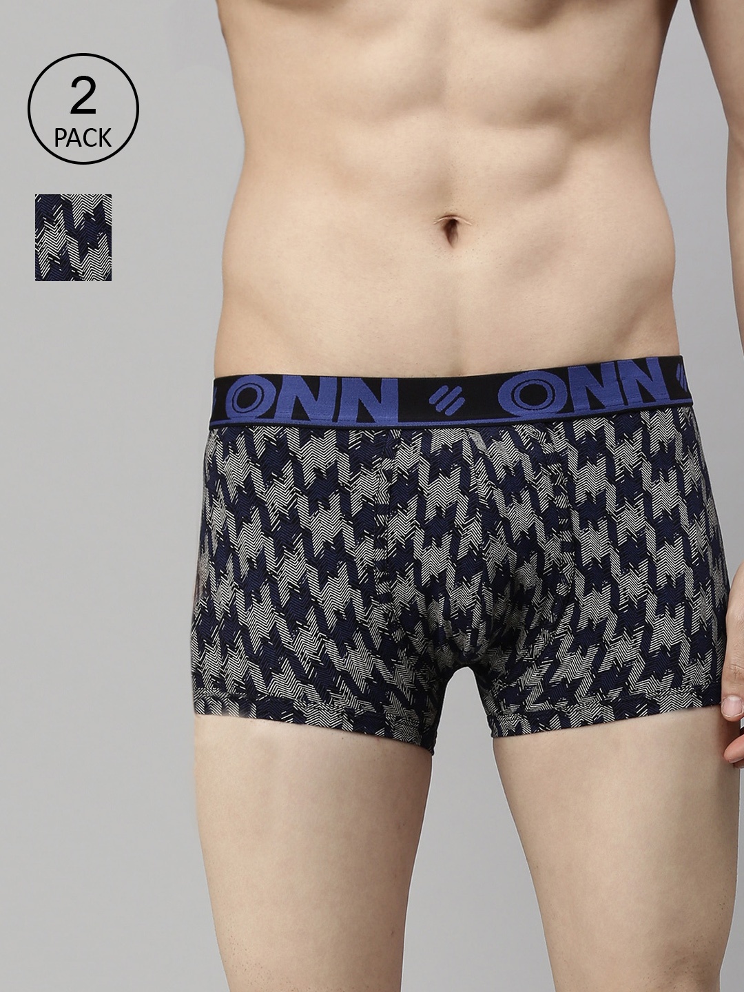 

ONN Men Pack Of 2 Assorted Printed Outer Elastic Trunk