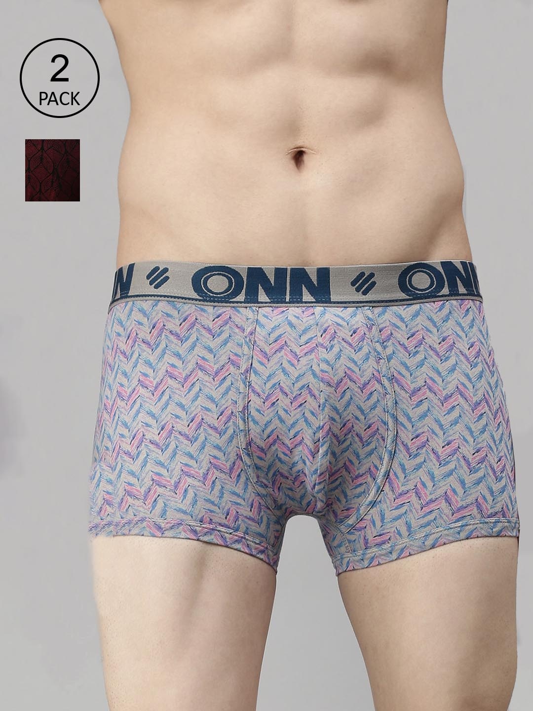 

ONN Men Pack Of 2 Assorted Printed Trunks
