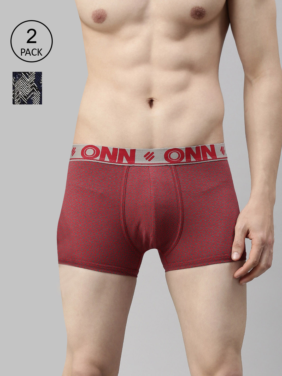 

ONN Men Pack Of 2 Assorted Printed Trunks