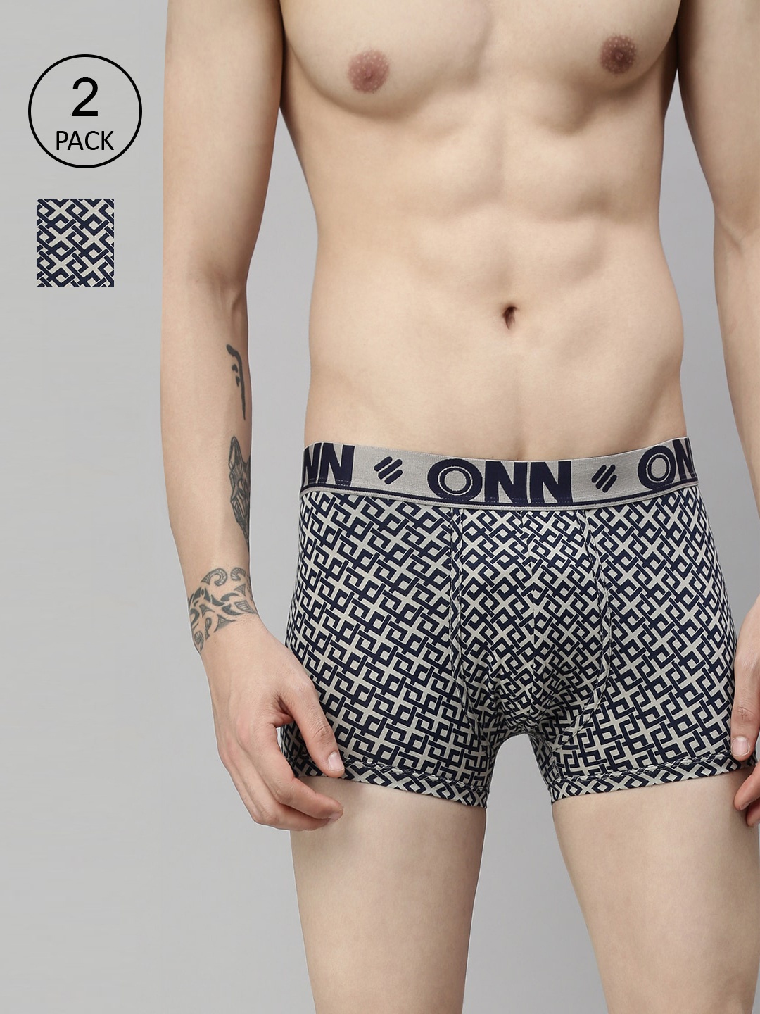 

ONN Men Pack Of 3 Assorted Geometric Printed Trunk ONN_283_NB_3PC