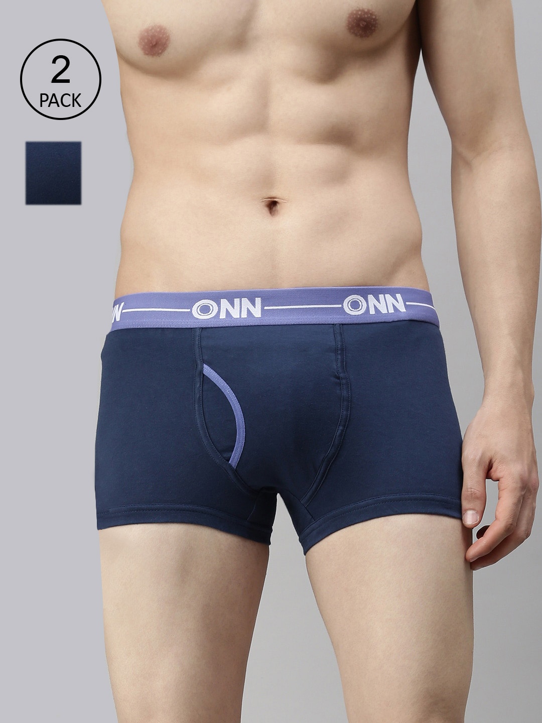 

ONN Men Pack of 2 Blue Outer Elastic Trunks