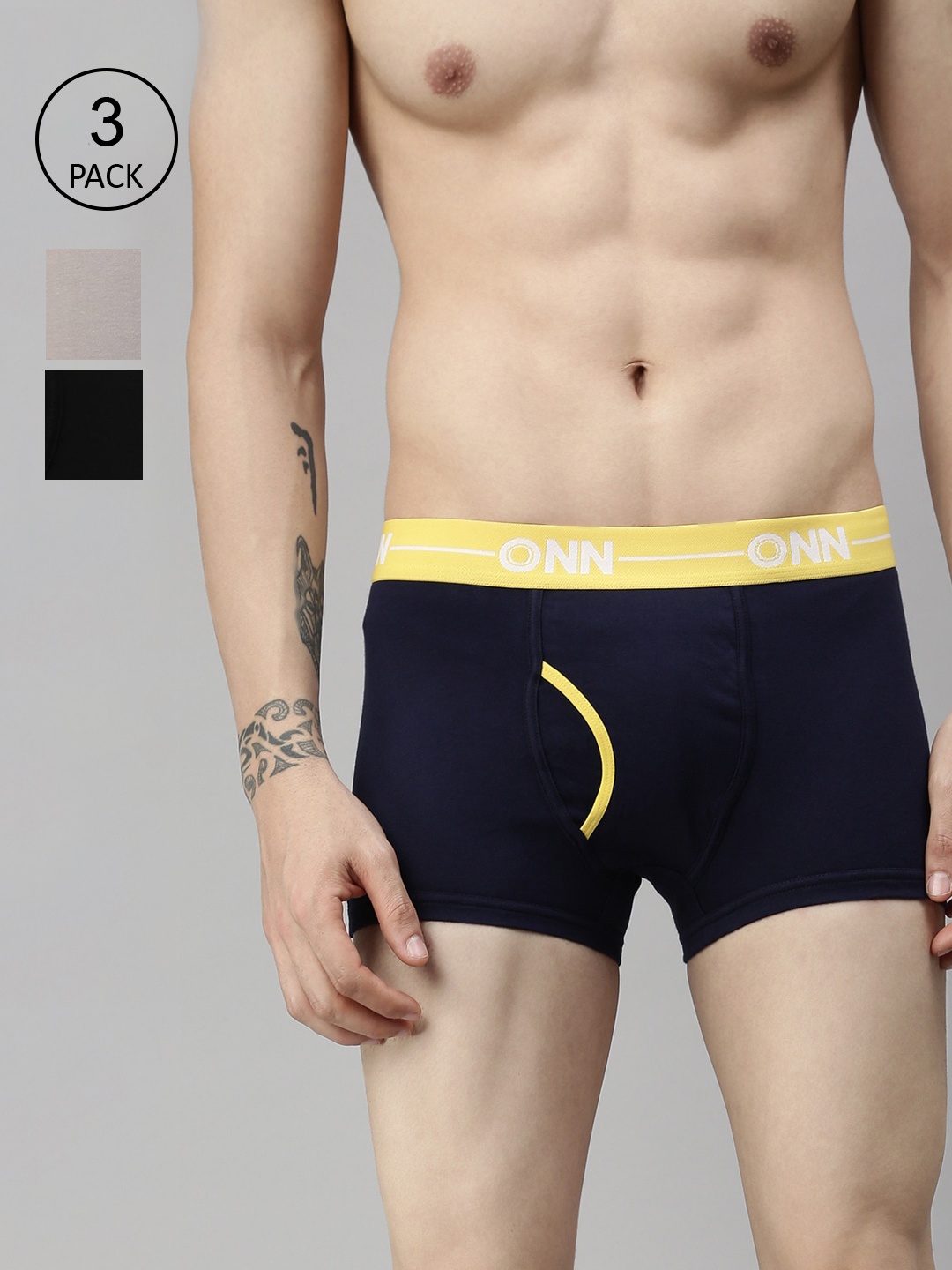 

ONN Men Pack Of 3 Short Trunk ONN_264_BLK_NB_GM_3PC, Black