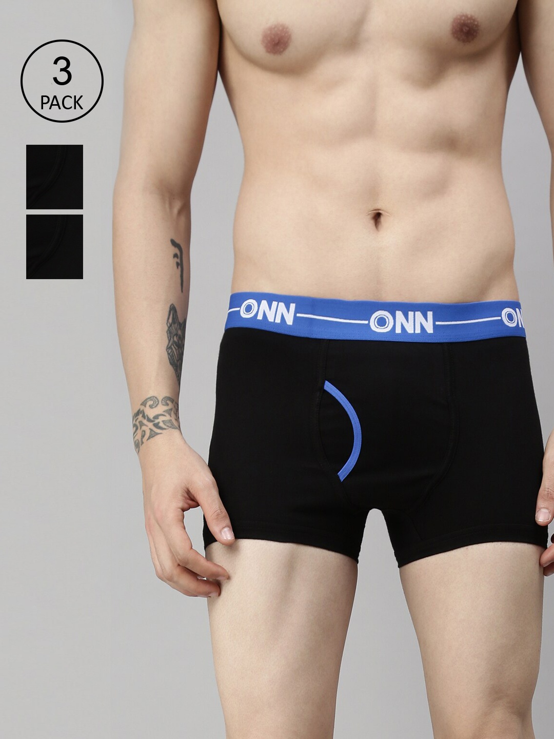 

ONN Men Pack of 3 Black Basic Trunk ONN_264_BLK