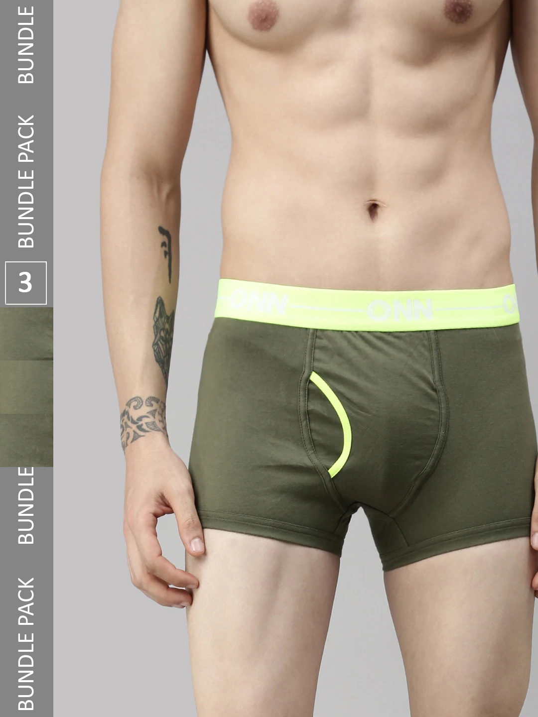 

ONN Men Pack of 3 Trunks ONN_264_OLV_3PC, Olive