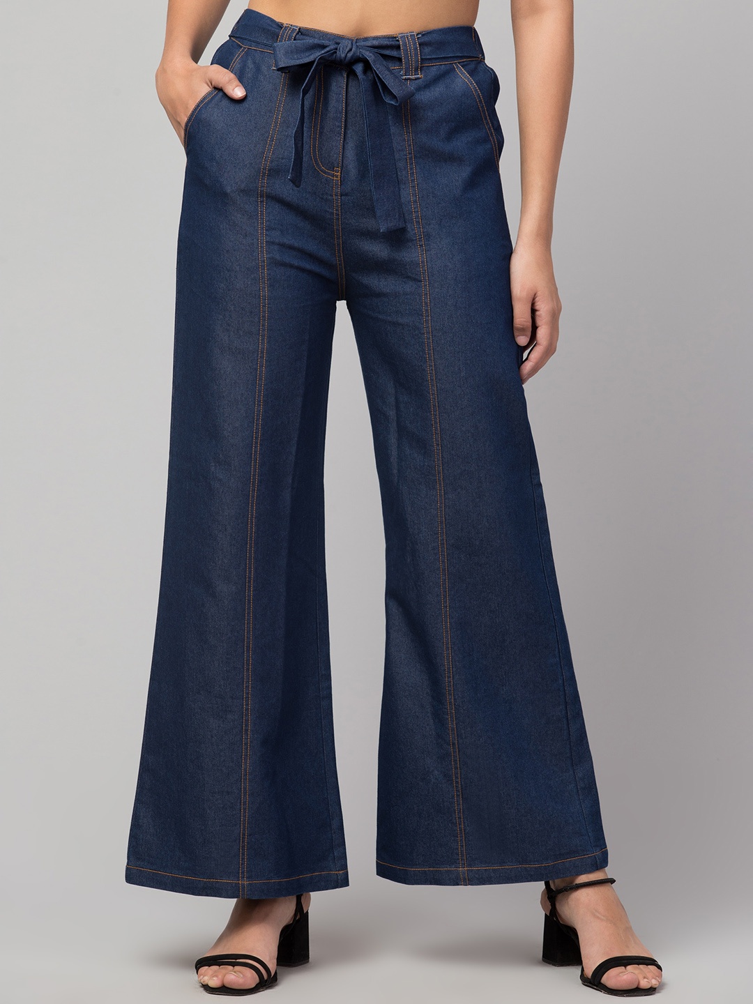 

Orchid Blues Women Blue Flared High-Rise Stretchable Jeans