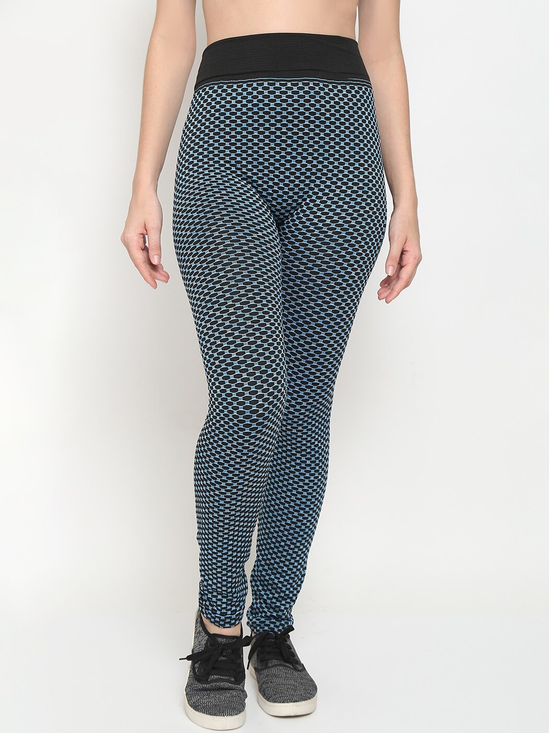 

GRACIT Women Blue Patterned High-Rise Tights