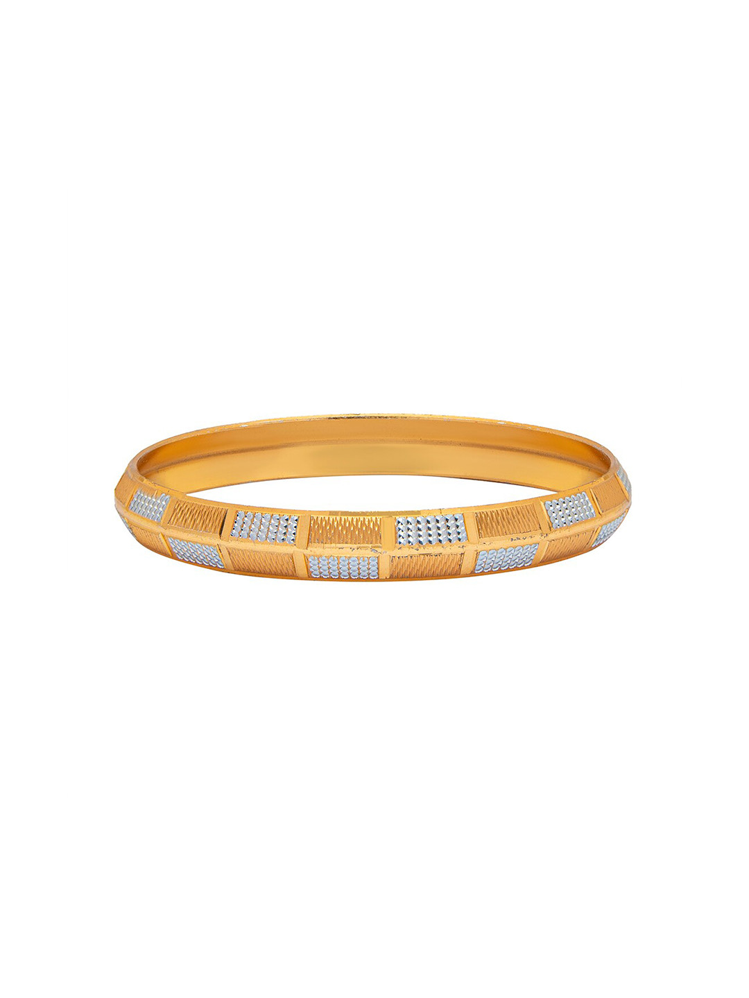 

bodha Men Gold-Plated & Silver-Toned Brass Kada Bracelet