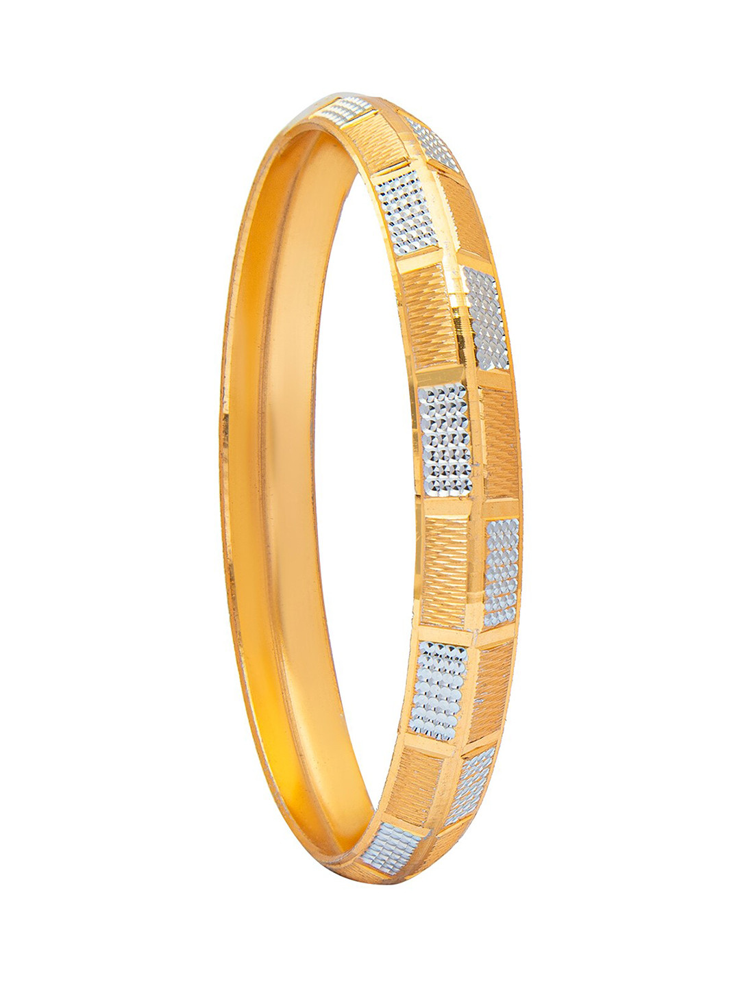 

bodha Men Gold-Toned & Silver-Toned Gold-Plated Kada Bracelet