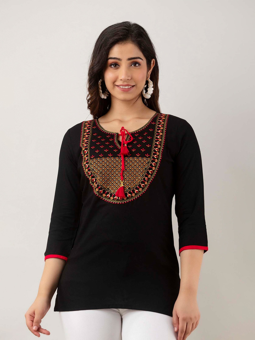 

FASHION DEPTH Women Black Lace Top