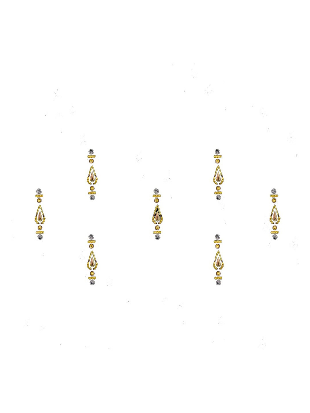 

Comet Busters 7 Pcs Embellished Reusable Designer Bindis - Gold-Toned