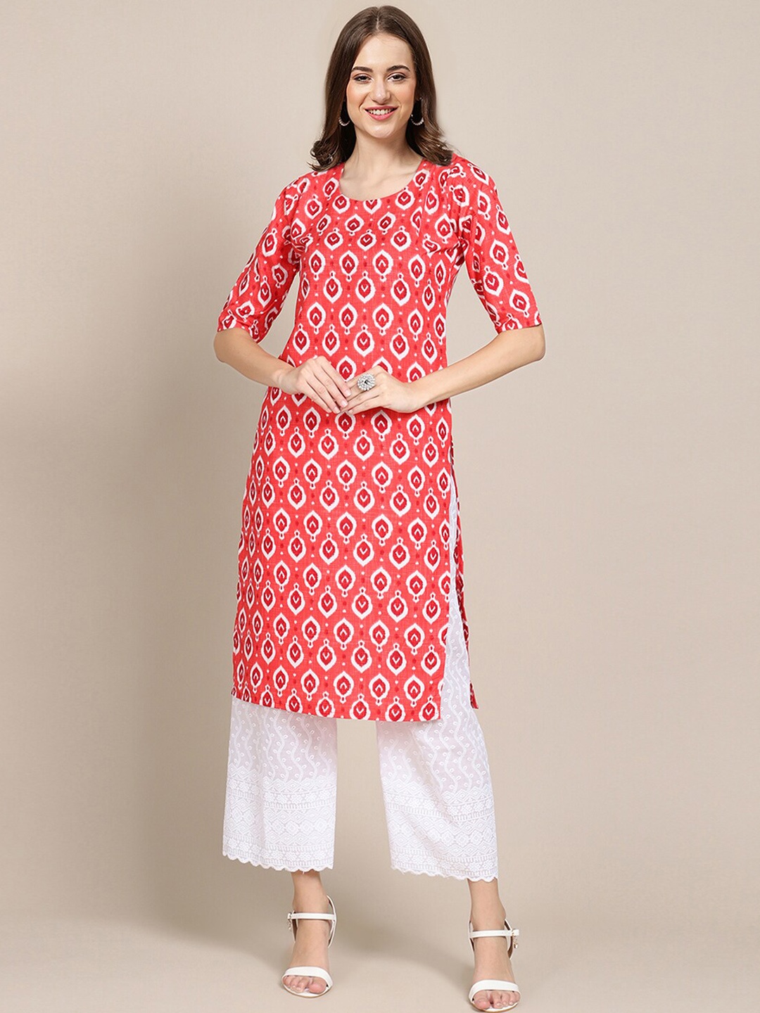 

7Threads Women Multicoloured Pack of 6 Ethnic Motifs Printed Crepe Kurta, Multi