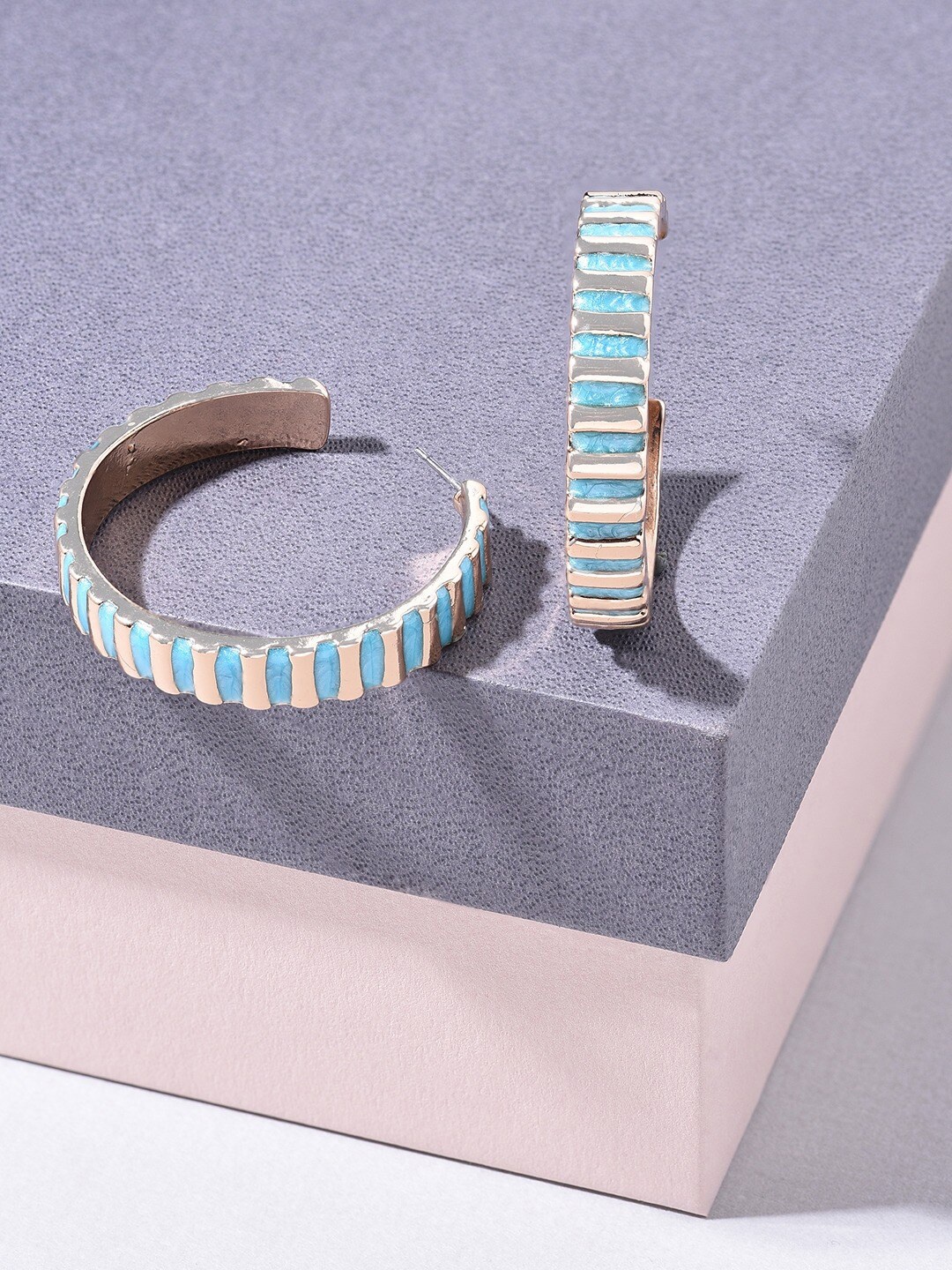 

AMI Turquoise Blue Contemporary Hoop Earrings