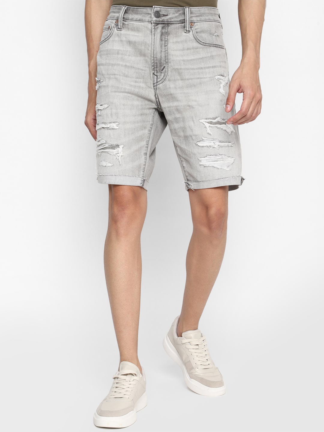 

AMERICAN EAGLE OUTFITTERS Men Solid Denim Shorts, Grey