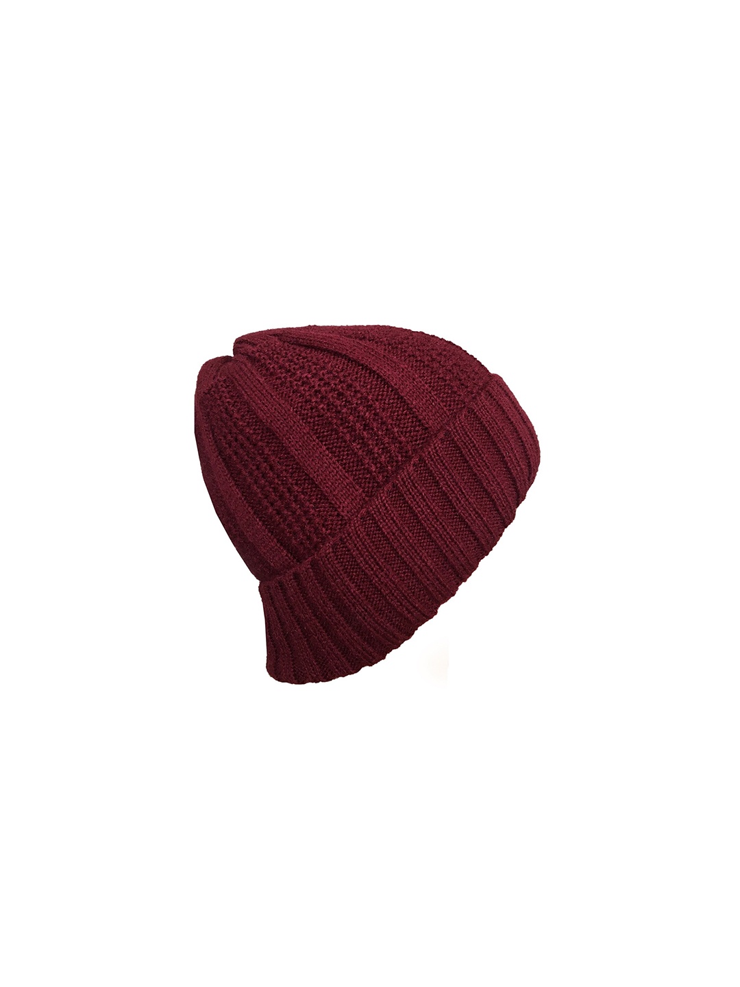 

Gajraj Adults Maroon Moss Knit Winter Acrylic Woolen Cap