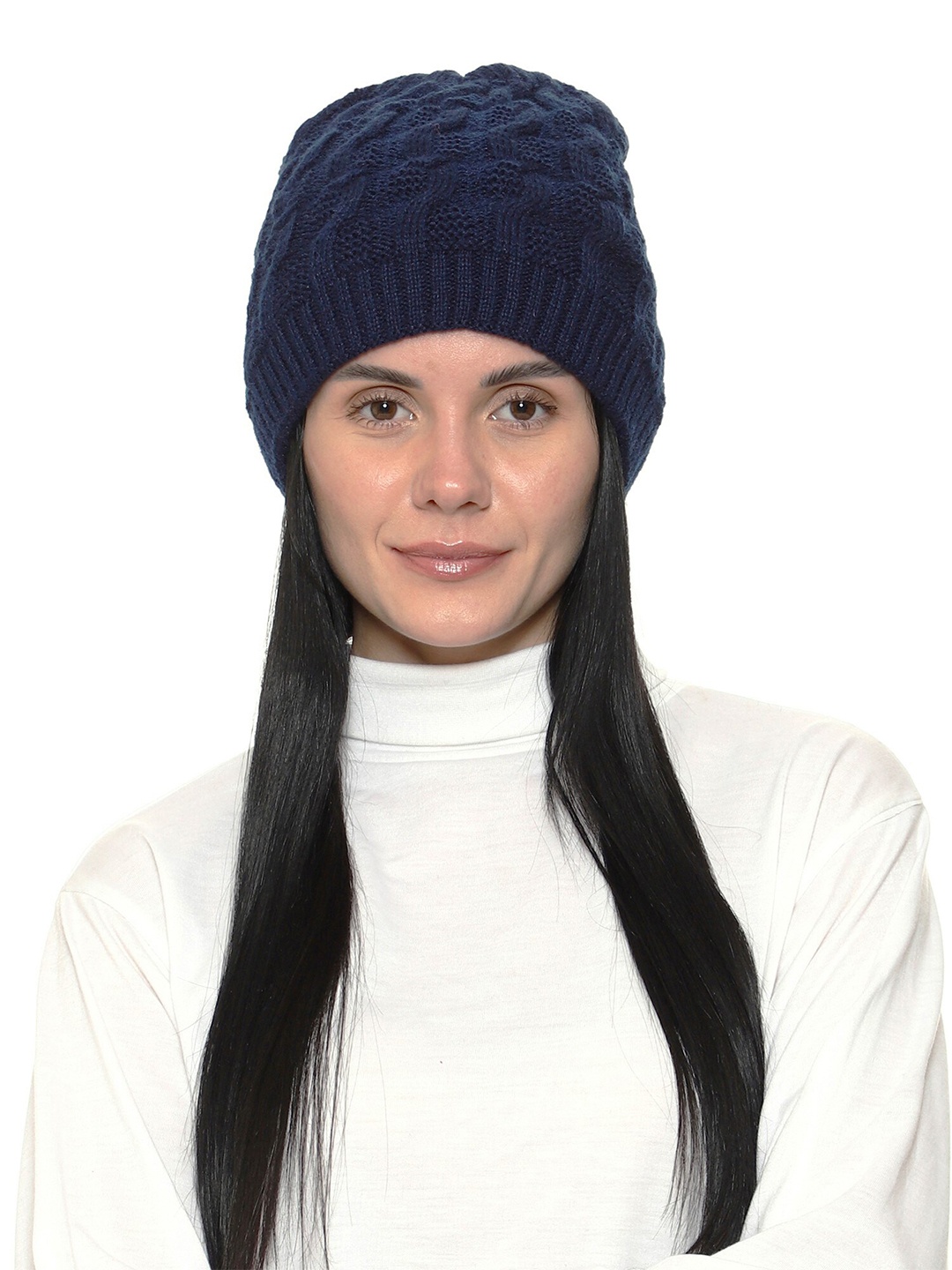 

Gajraj Unisex Blue & Black Beanie