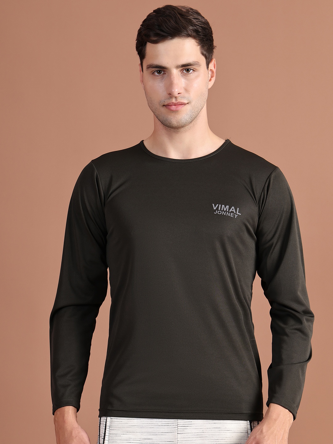

MACK JONNEY JONNEY Men Olive Green T-shirt