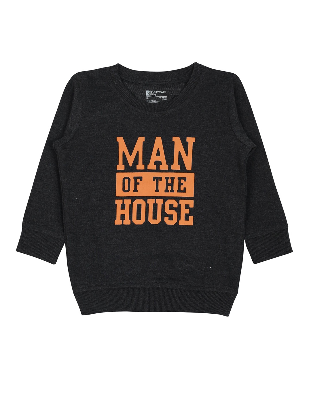 

Bodycare Kids Boys Printed Cotton Sweatshirt, Black