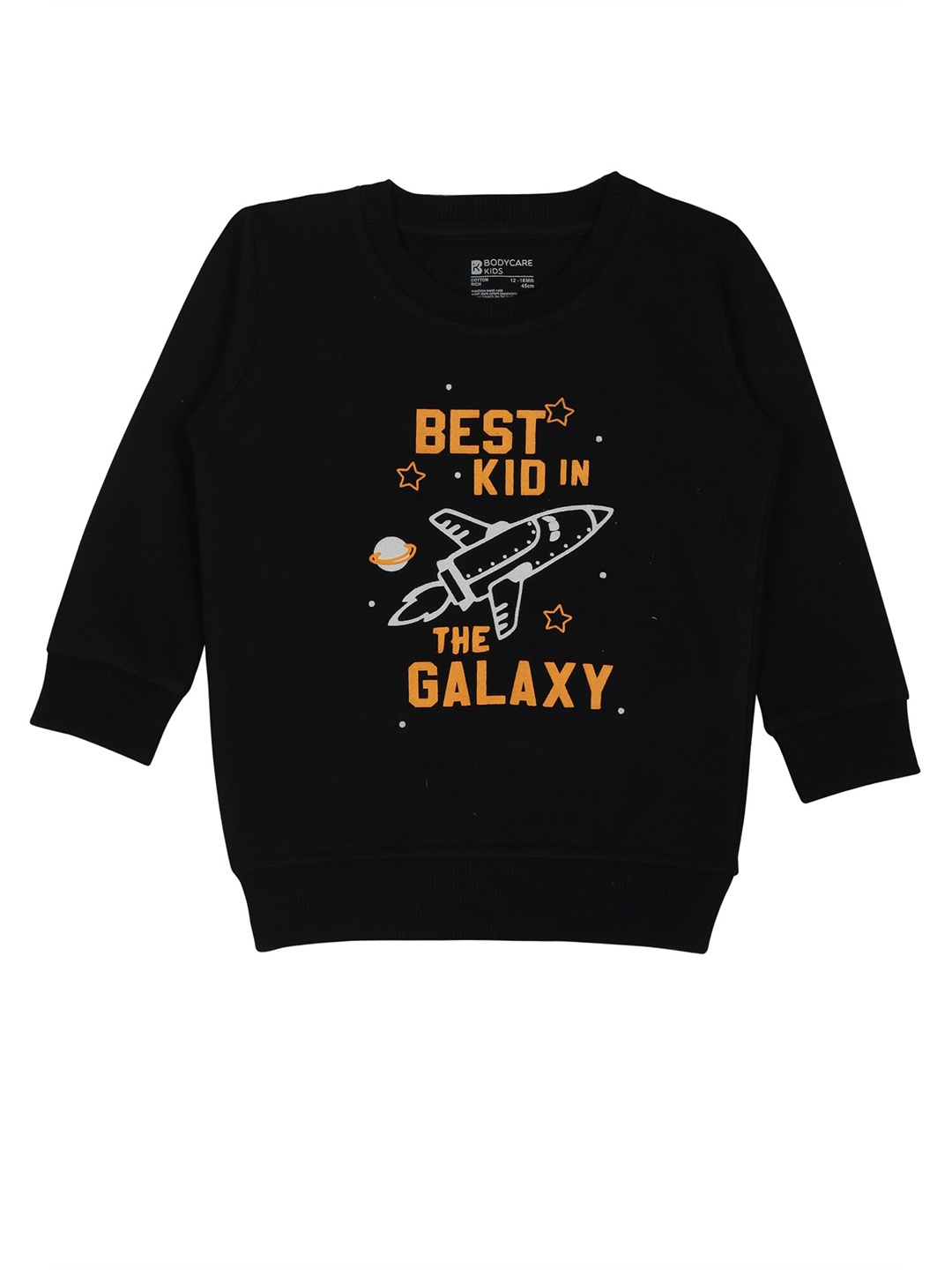 

Bodycare Kids Boys Printed Cotton Sweatshirt, Black