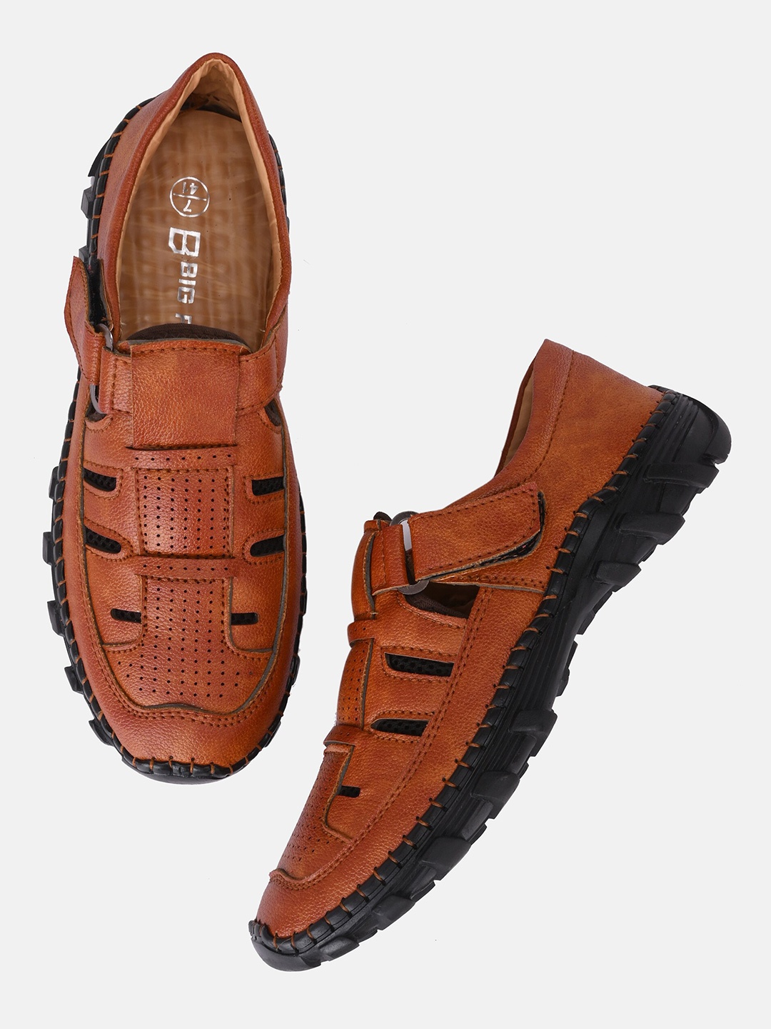 

Big Fox Men Tan & Black Fisherman Sandals