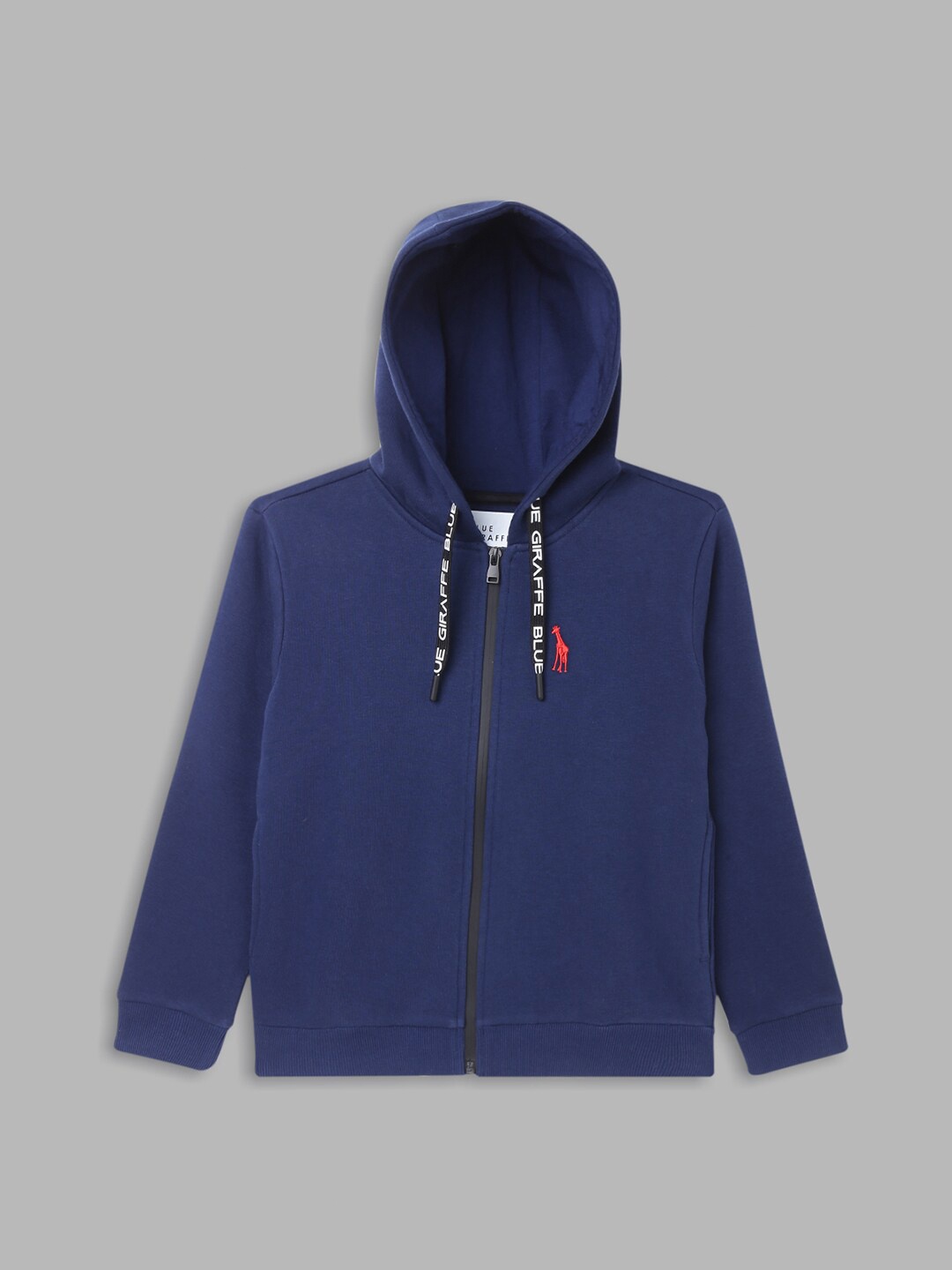 

Blue Giraffe Boys Blue Solid Hooded Sweatshirt