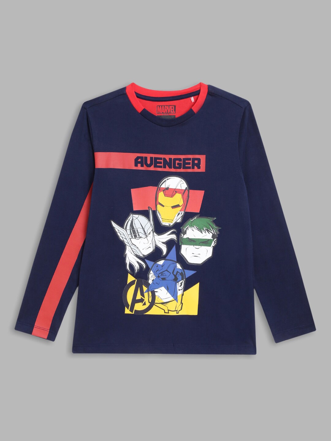 

Blue Giraffe Boys Blue Avengers Printed Applique T-shirt