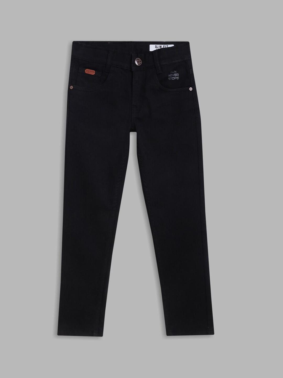 

Blue Giraffe Boys Black Straight Fit Stretchable Jeans