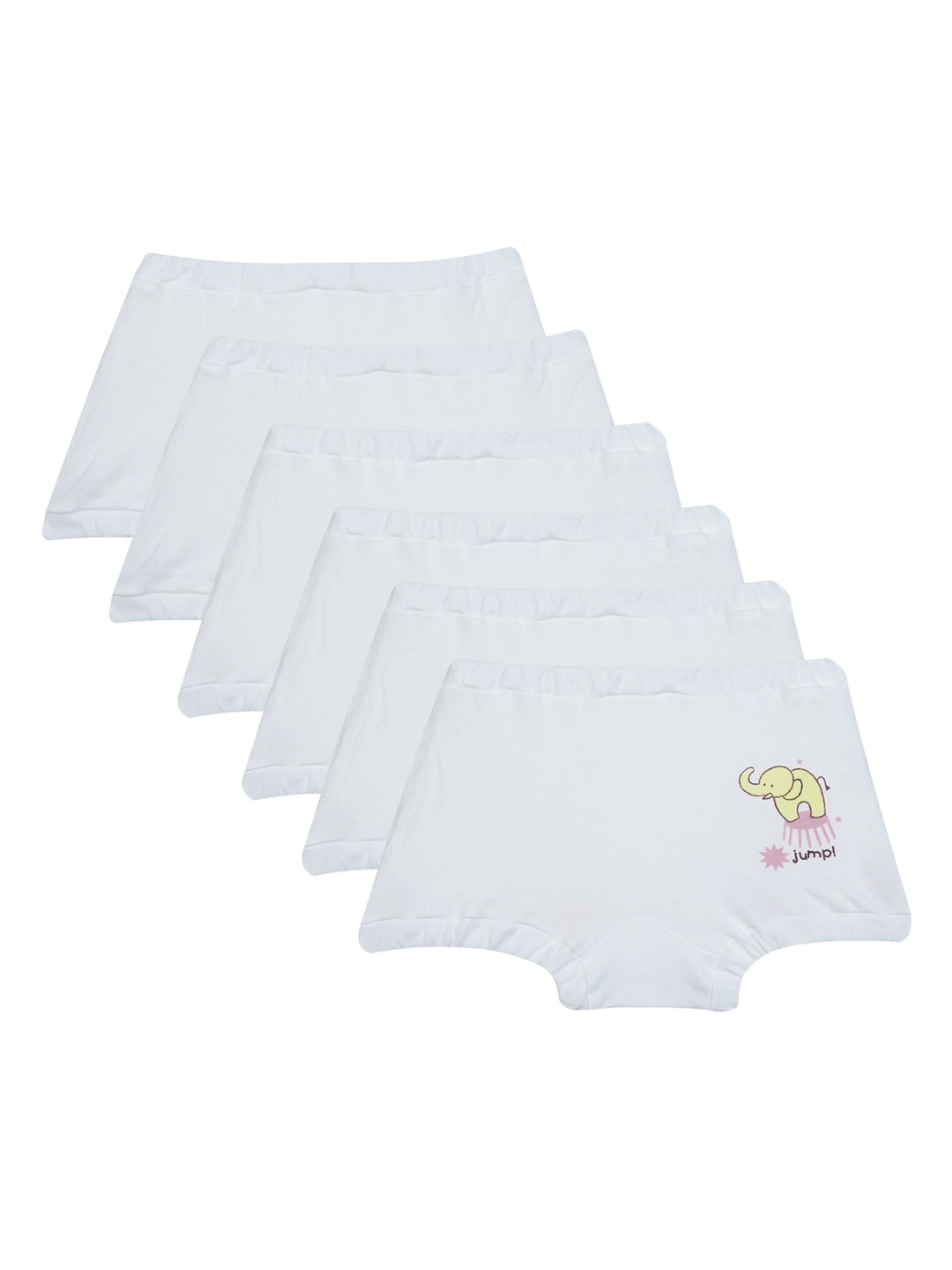 

Bodycare Kids Boys Pack of 6 White Printed Cotton Trunks