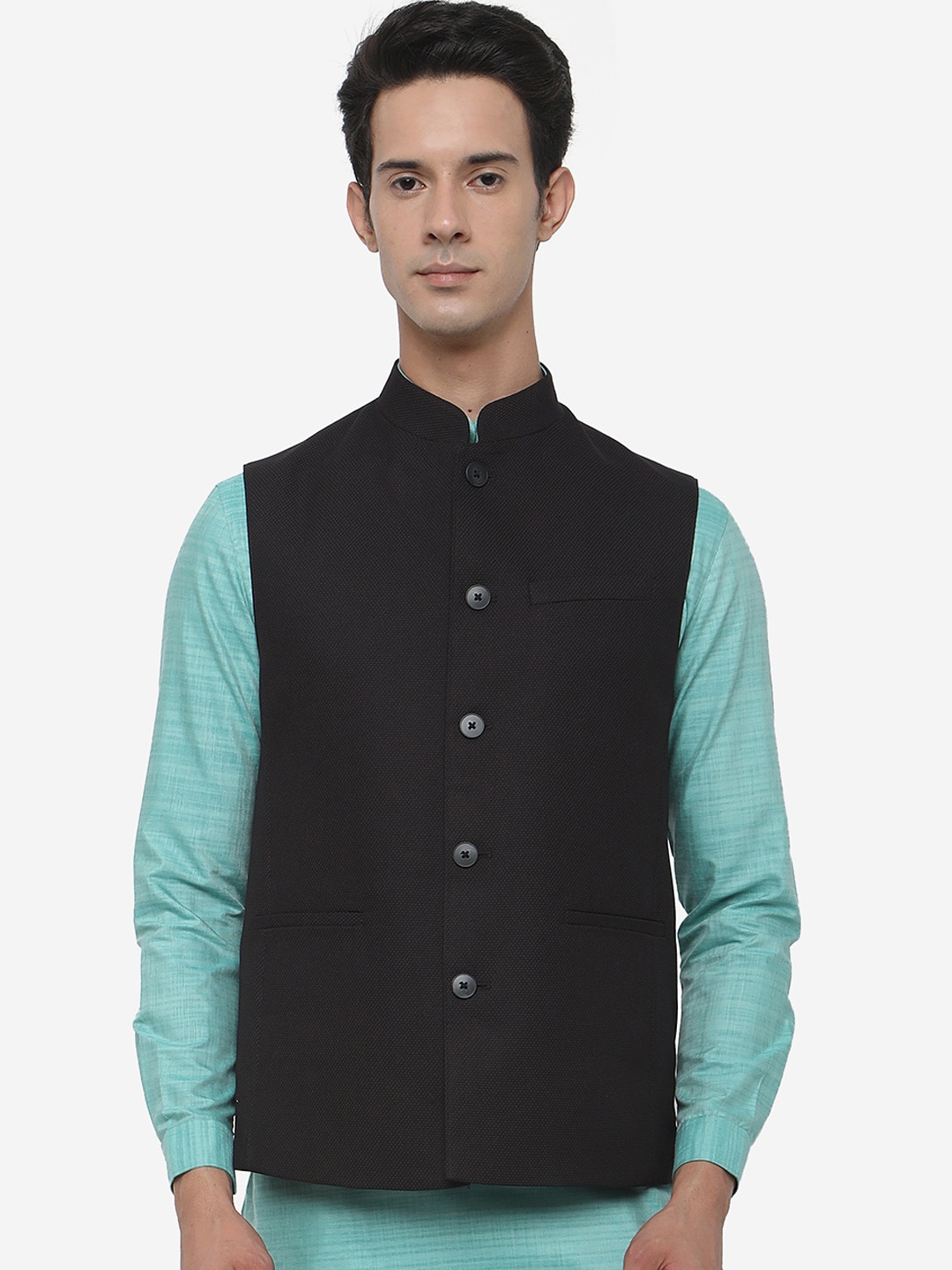 

MODI JACKET Men Black Solid Tailored Jacket