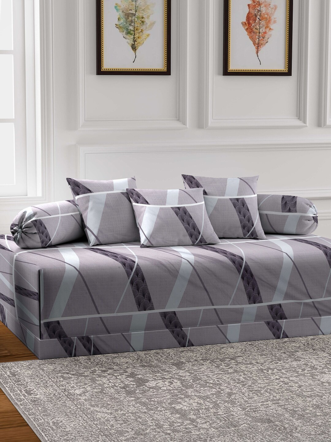

Arrabi 6 Pieces Grey Geometric Dewan Set
