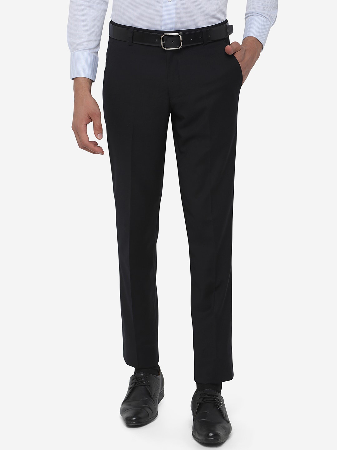 

JADE BLUE Men Black Slim Fit Trousers