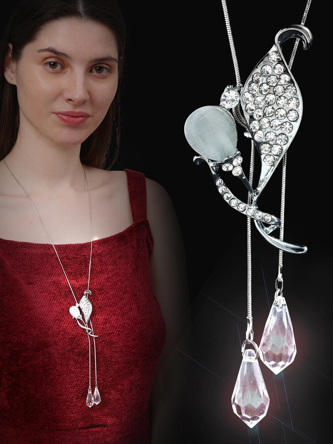 

Shining Diva Fashion Silver-Plated Silver-Plated Necklace