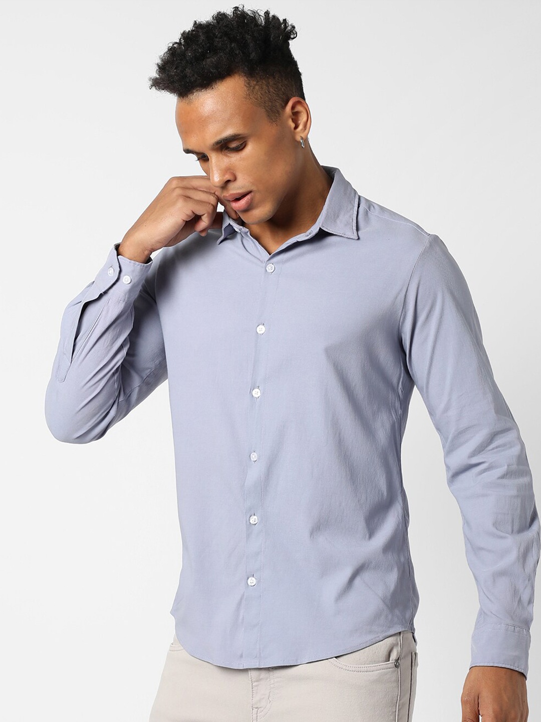 

Campus Sutra Men Solid Classic Casual Shirt, Grey