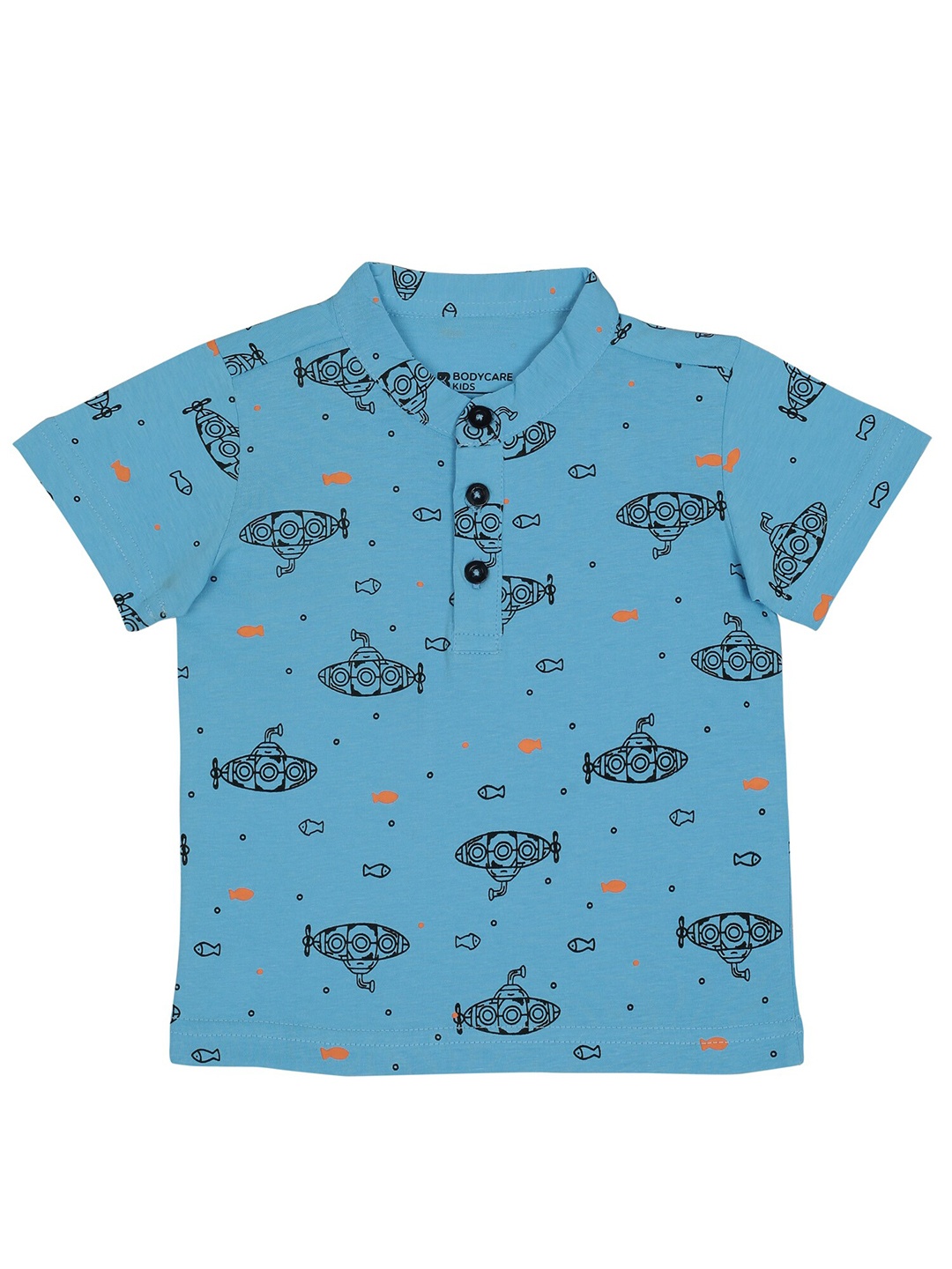 

Bodycare Kids Boys Blue Printed Conversational T-shirt