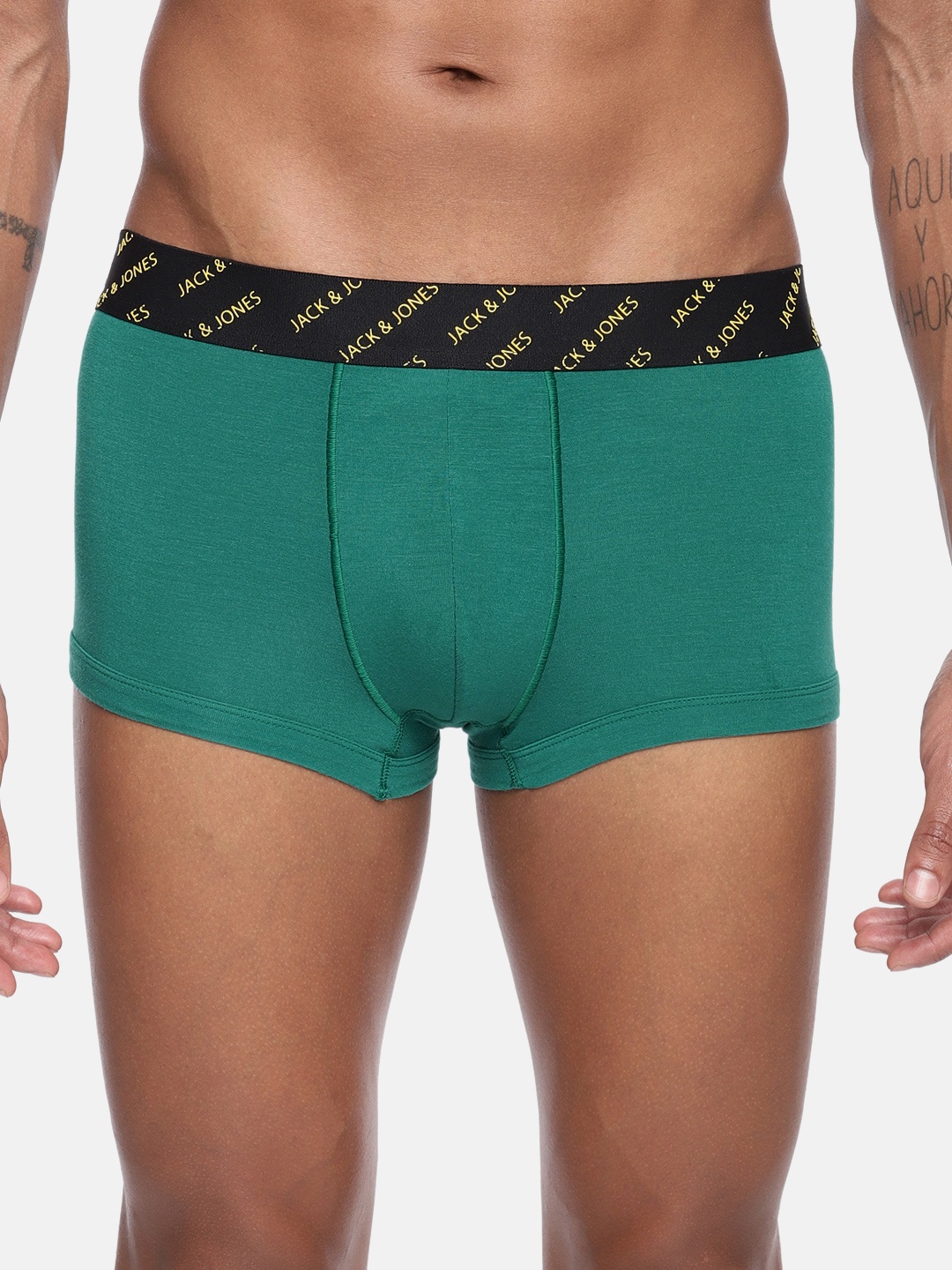 

Jack & Jones Men Teal Green Solid Royal Trunks 1955235016