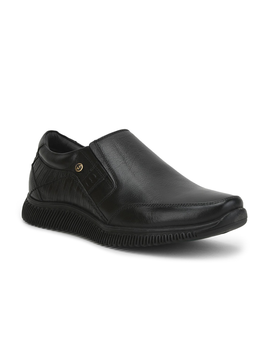 

Liberty Men Black Leather Slip-On Sneakers