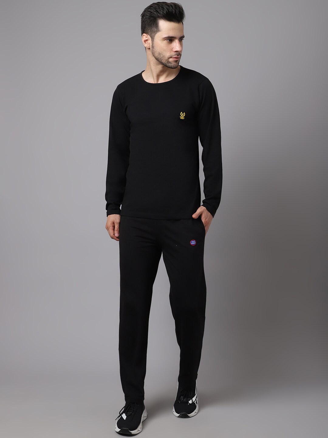 

VIMAL JONNEY Men Black Cotton Tracksuits