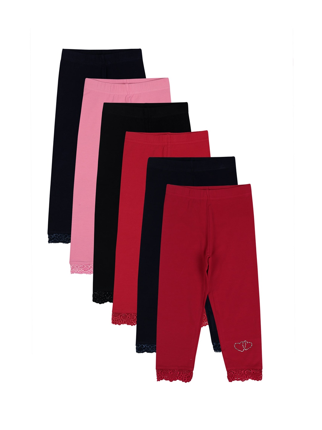 

Bodycare Kids Girls Pack Of 6 Assorted Solid Leggings