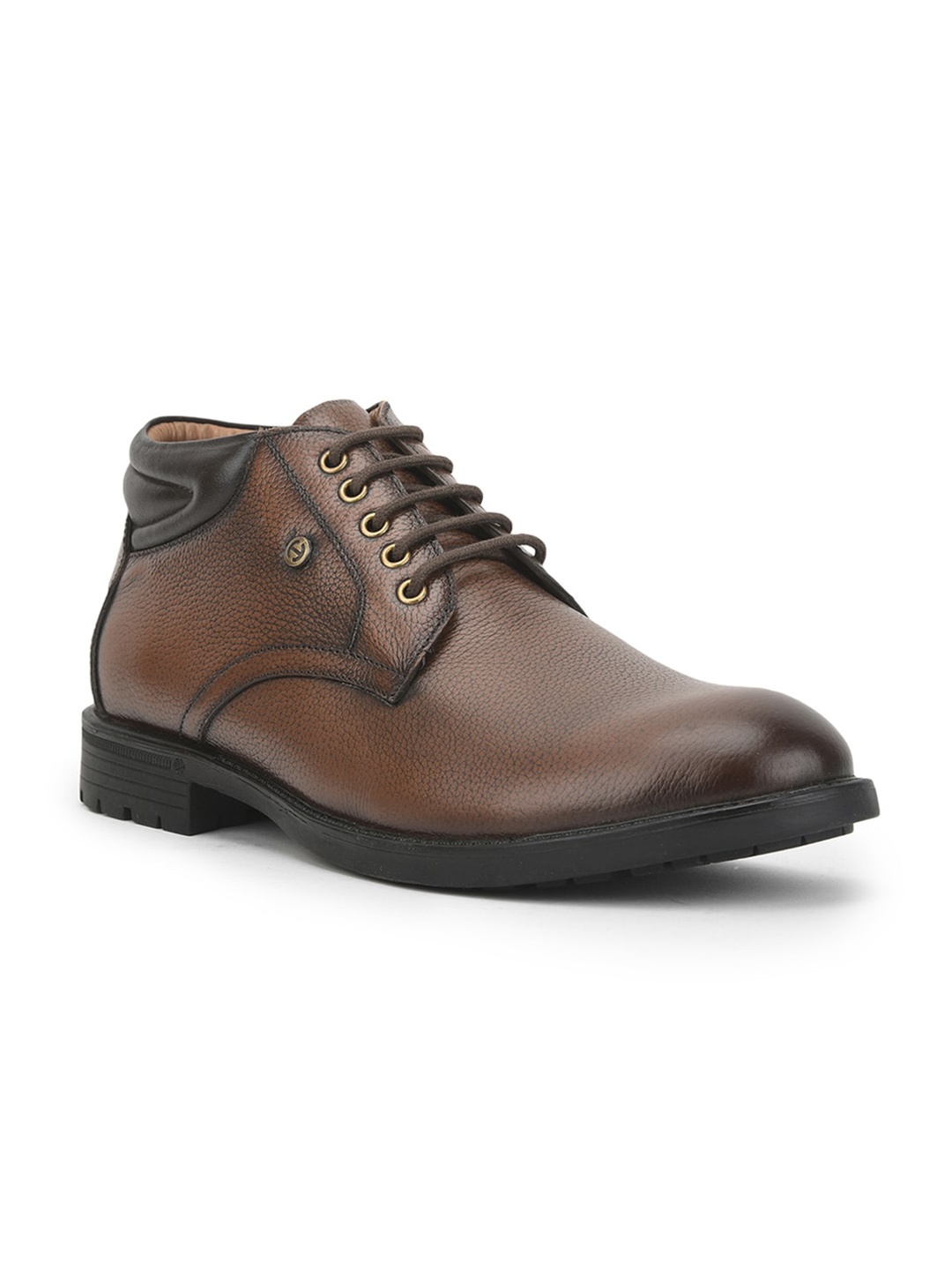 

Liberty Men Mid-Top Textured Leather Derbys, Brown