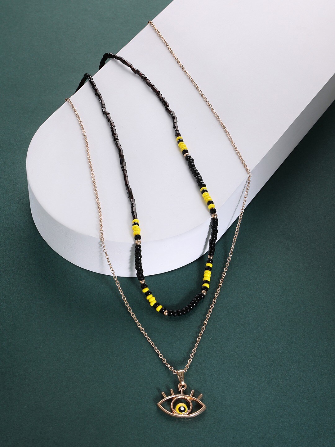 

AMI Gold-Toned & Yellow Gold-Plated Enamelled Chain