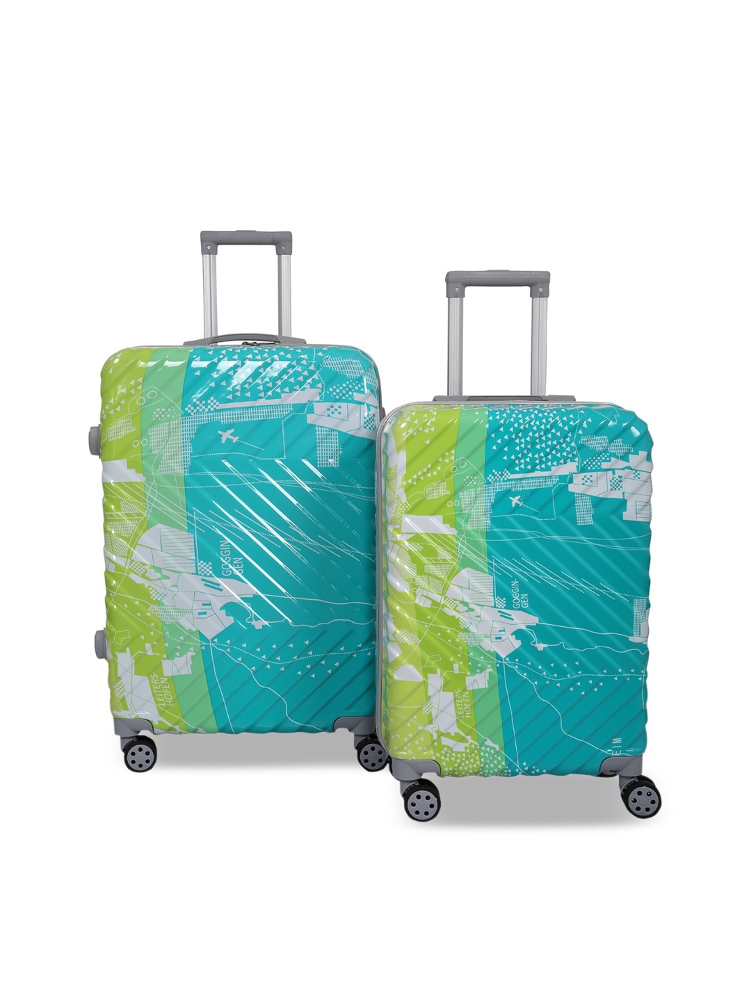

Polo Class Women Pack Of 2 Printed Polycarbonate Trolley Bag, Green