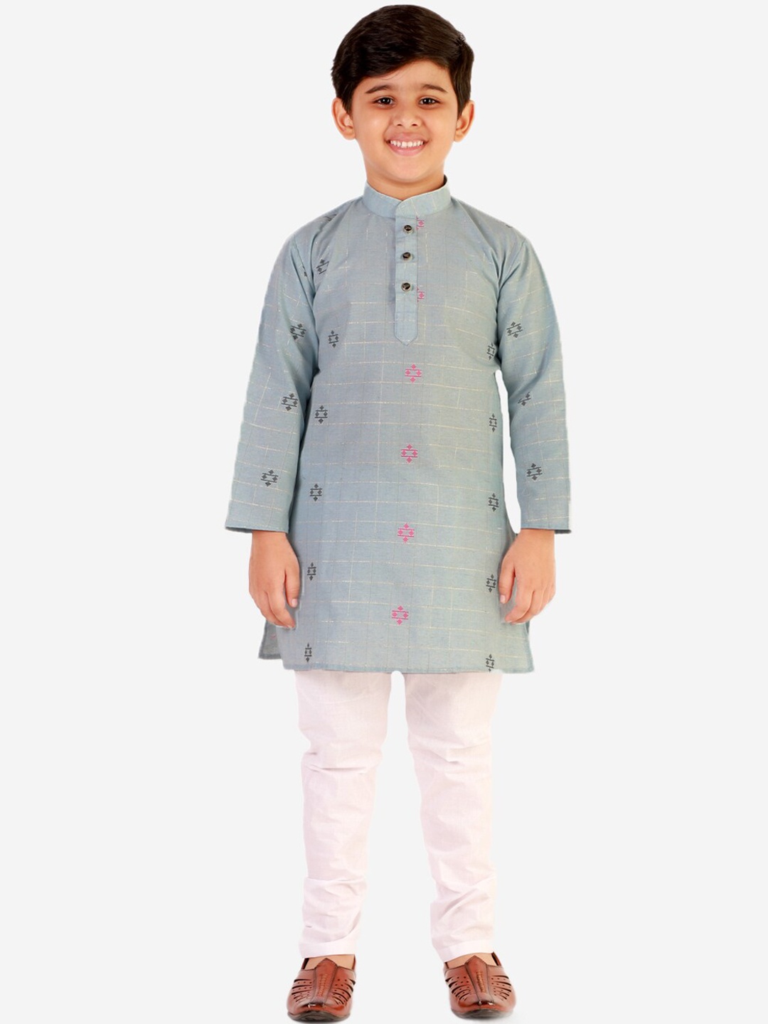 

Pro-Ethic STYLE DEVELOPER Boys Blue Pure Cotton Kurta with Pyjama