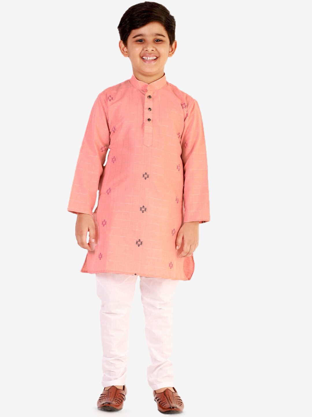 

Pro-Ethic STYLE DEVELOPER Boys Peach-Coloured Pure Cotton Kurta with Pyjamas