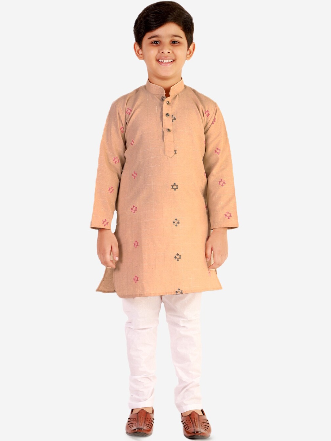 

Pro-Ethic STYLE DEVELOPER Boys Beige Pure Cotton Kurta with Pyjamas