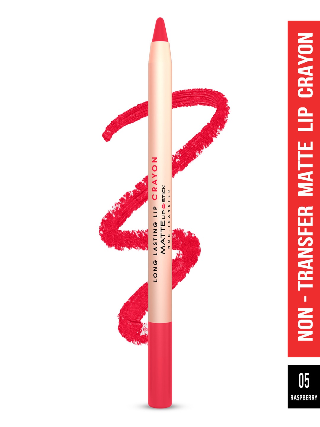 

SHRYOAN Long Lasting Lip Crayon Matte Lipstick 3.8 g - Raspberry 05, Pink