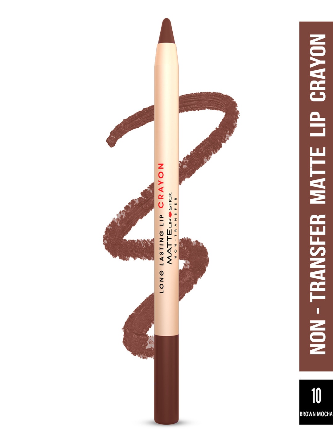 

SHRYOAN Long Lasting Lip Crayon Matte Lipstick 3.8 g - Brown Mocha 10